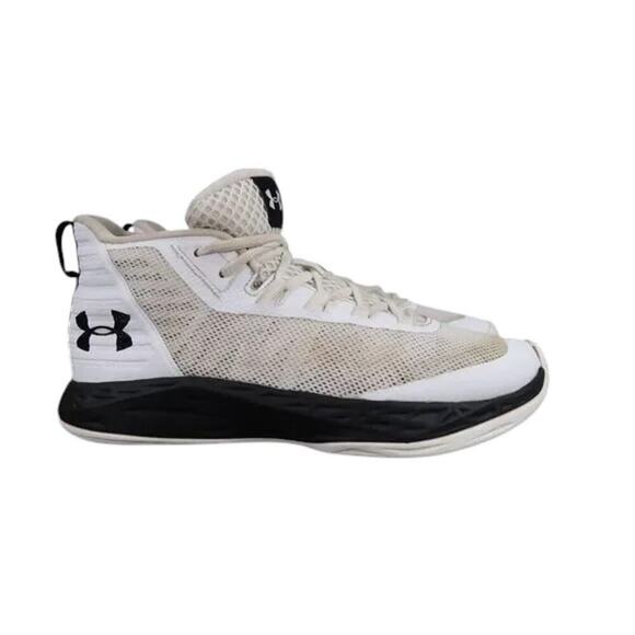 Under Armour Shoes Womens 8 Athletic Trainers Basketball Sports Active White Mid - Picture 14 of 14
